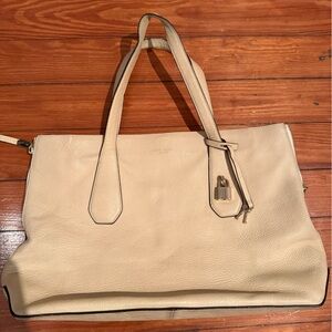 Henri Bendel Cream Leather Tote Bag